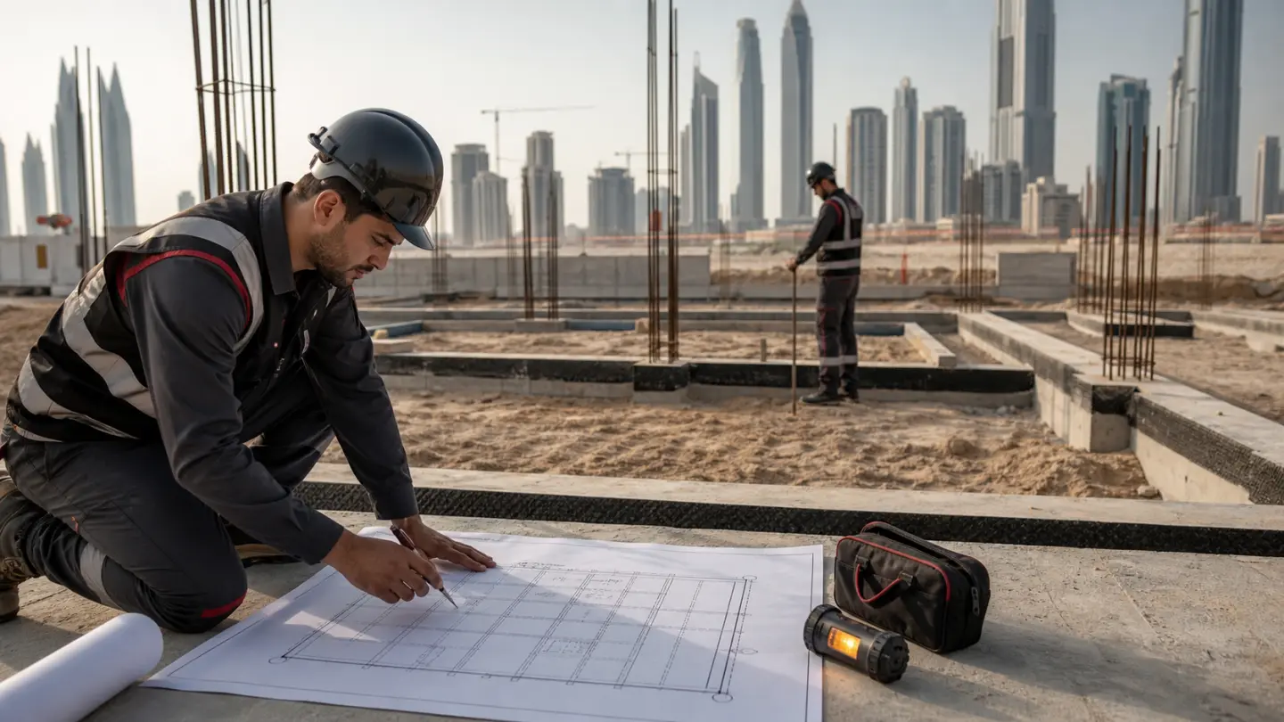 تخطيط مكافحة النمل الأبيض قبل البناء في موقع بدبي